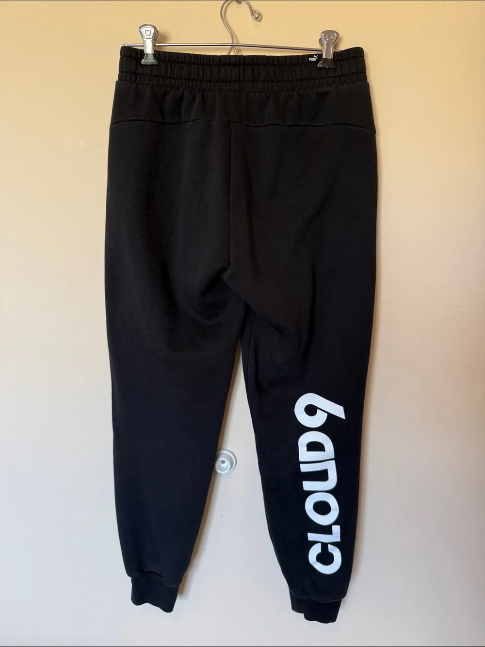 Puma Black Jogger Sweatpants with White Logos